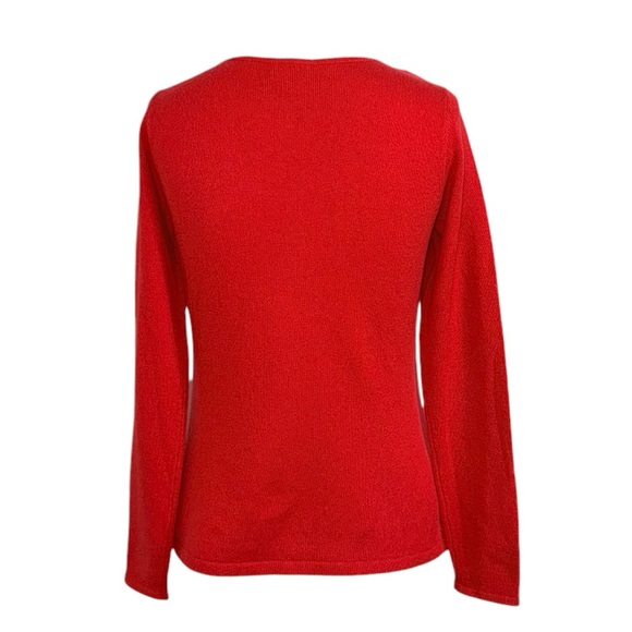 Worth Sz Small Red Cashmere Scoop Neck Sweater - Picture 4 of 6